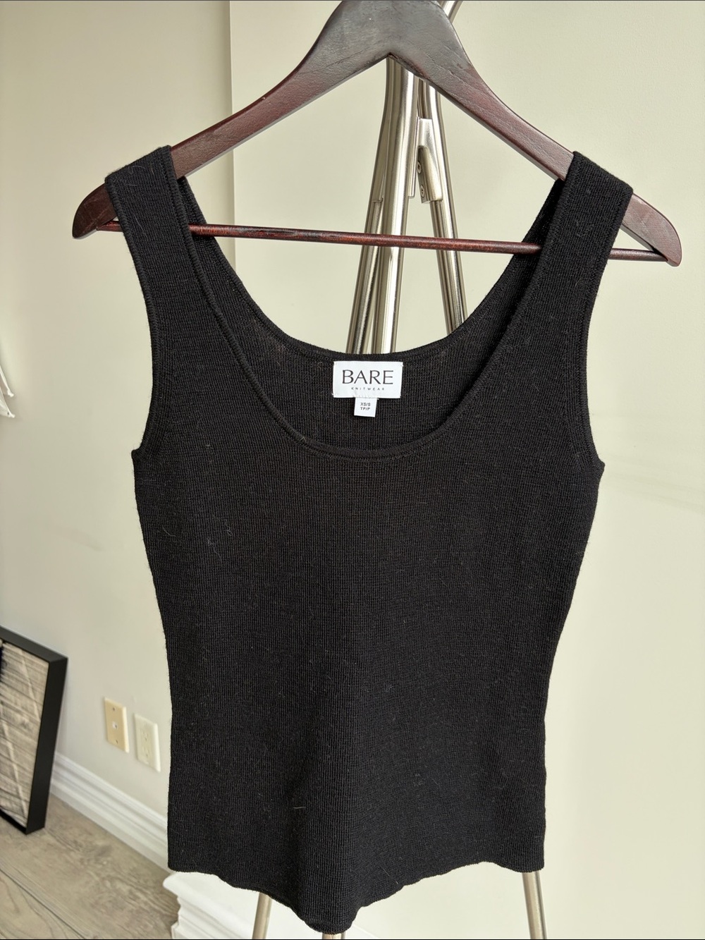 Bare Knitwear Black Scoop Neck Tank
